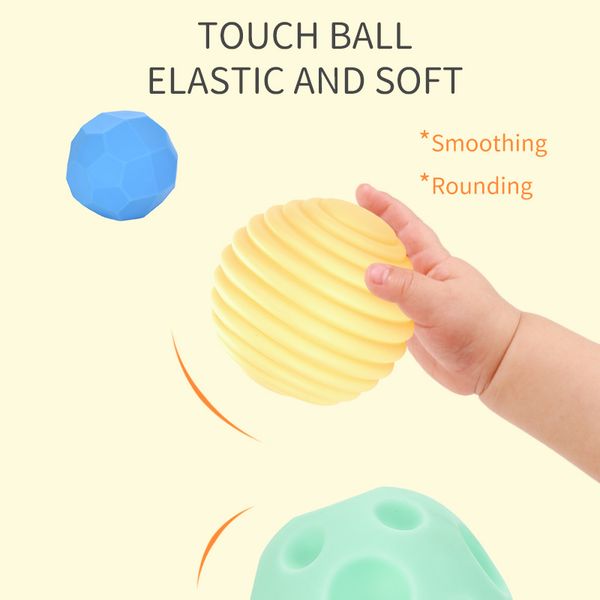

6pcs/set baby toys random combination touch hand ball training massage soft balls textured multi tactile senses touch kids shower bath toys