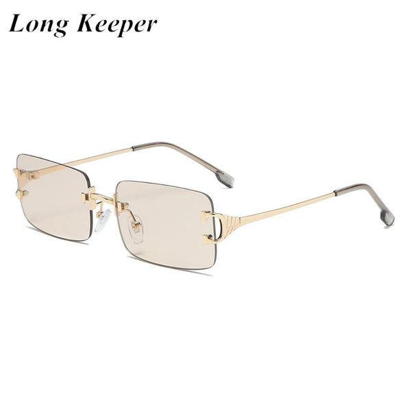 

new small rectangle sunglasses women fashion rimless square sun glasses for men 2020 design eyeware zonnebril dames, White;black