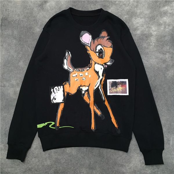 

men hoodie men sweatshirt couple round neck fashion print long sleeve pullover size s-xxl, Black