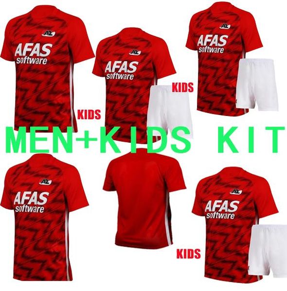 

kids+man set 20-21 az alkmaar home soccer jersey 2020 2021 de wit stengs boadu football shirt az alkmaar camiseta de fútbol maillot de, Black;yellow