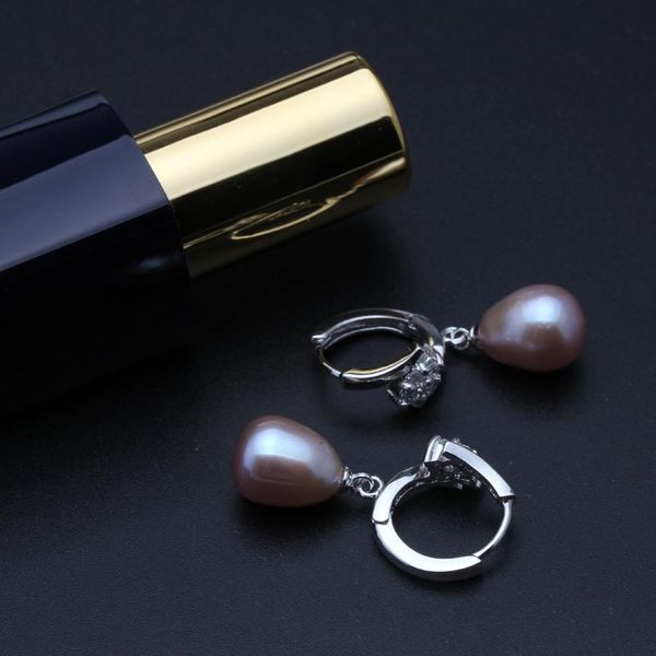 

real 925 sterling silver pearl earrings for women,natural freshwater pearl hoop earrings jewelry, Golden;silver