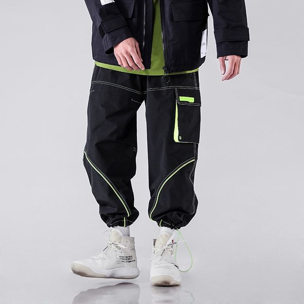 

hip hop pants men loose joggers pants streetwear harem men ankle length trousers harajuku sportswear mens sweatpants, Black