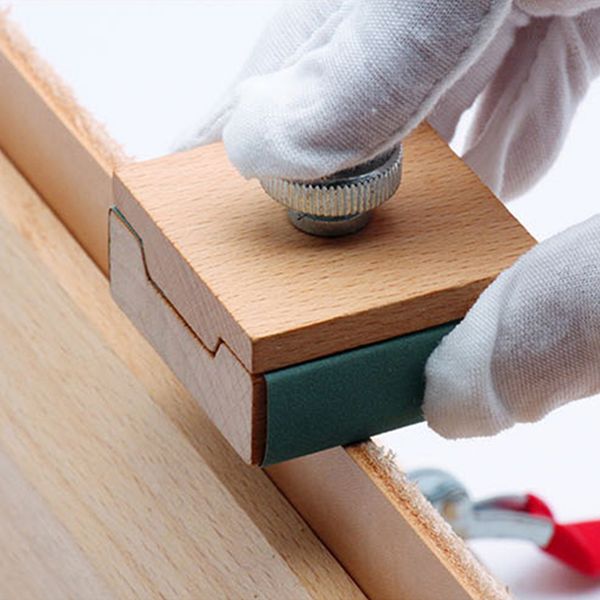 

vegetable tanned abrasive tools handmade leather household sanding block banding