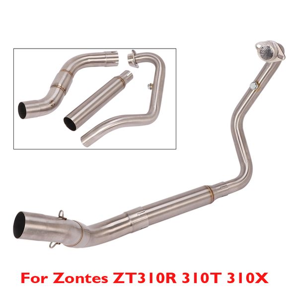 

motorcycle exhaust connection pipe header link connecting pieces section tube for zontes zt310r 310t 310x