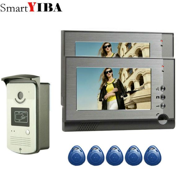 

video door phones 7 inch monitor phone intercom system doorbell rifd card camera visual for villa