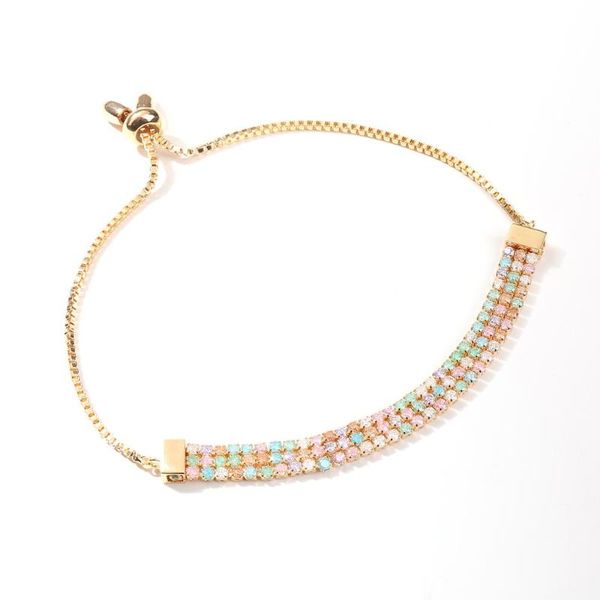 

trendy women's fashion adjustable bracelet prong setting multi-color zircon vintage jewelry lucky gift, Black