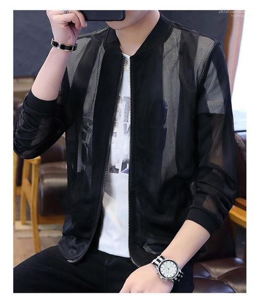 

jackets designer casual grid stripe panelled mens coats hommes jacket fashion stripes sun protective clothing mans, Black;brown