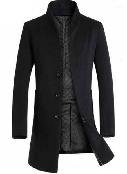 

coats casual males clothing panelled mens designer woolen jackets fashion slim single breasted mens midi wool, Black;brown