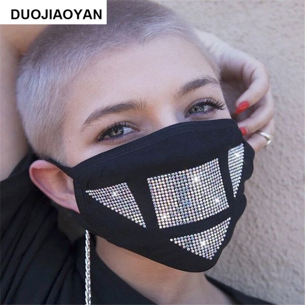 

2020 autumn winter women face mask diamond crytal decoration jewelry face mask fashion shinning bling bling net party show mouth mask