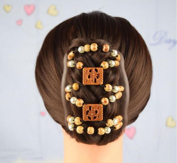 

magic 60 comb styles wood hair beads different mixed accessories wooden women pcs fashion double clips row bdegarden zapbe, Golden;silver