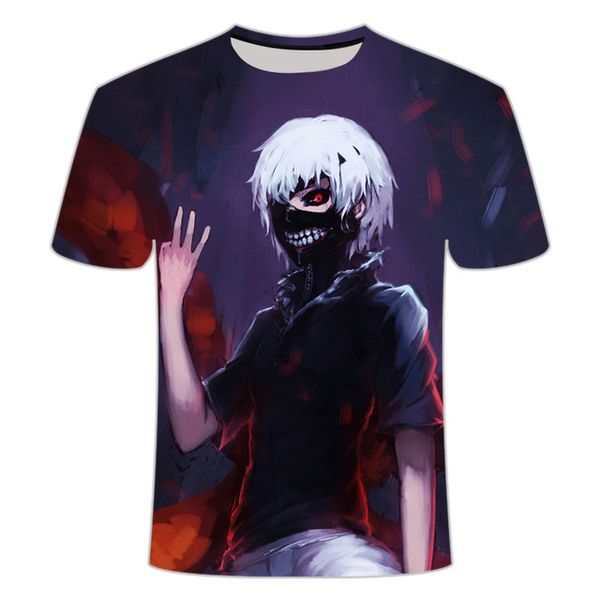 

classic anime japan tokyo ghoul one red eye blood 3d print shirts comics kawaii humor men clothing