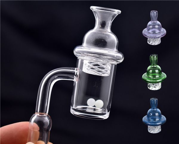 Dab Donanımları bonglar için ucuz Kısa Boyun Kuvars Banger Carb Cap seti 25mm kuvars çivi 10mm 14mm 18mm Erkek Kadın Terp Düz üst Sosis