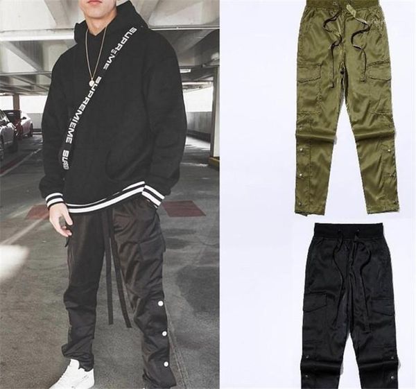 

tooling magic trousers function outer zip button casual clothing fashion street style apparel mens pants spring, Black