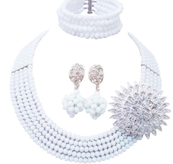 

wholesale classic fashion nigeria wedding africa beads jewelry set white necklace bracelet bridal jewelry sets002, Black