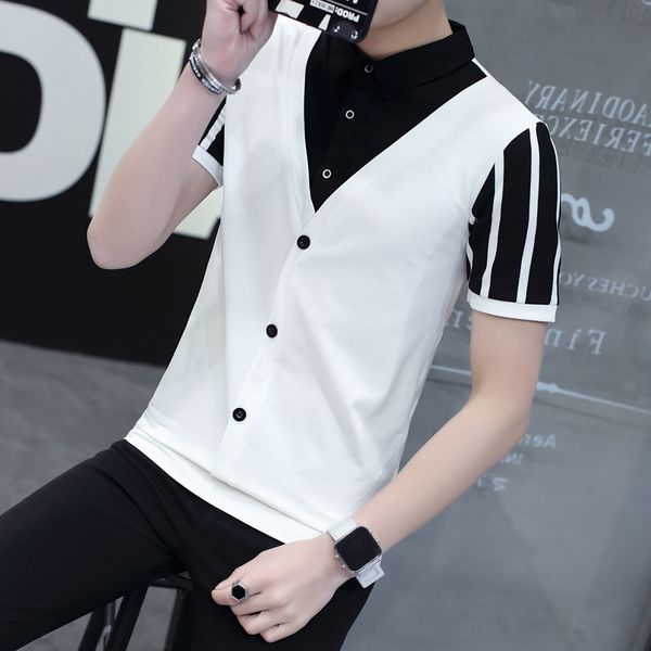 

half-sleeved men's summer fashion polo style kg-84, White;black