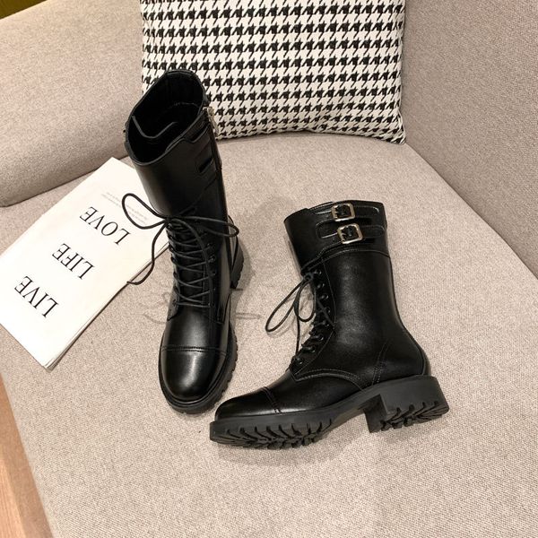 

2020 new style for autumn and winter korean-style all-match british style short boots flat-bottomed handsome net red, Black