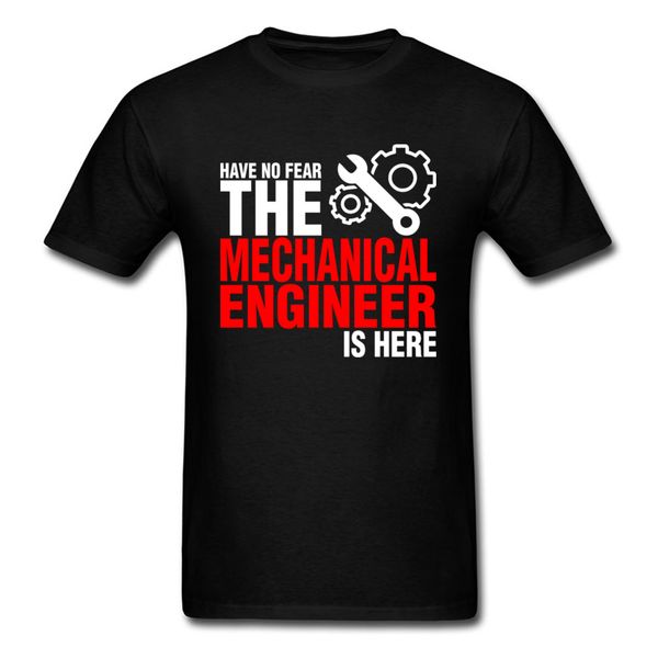 

men shirt full cotton have no fear the mechanical engineer is here crewneck slim fit plus size 3xl t shirt text quotes