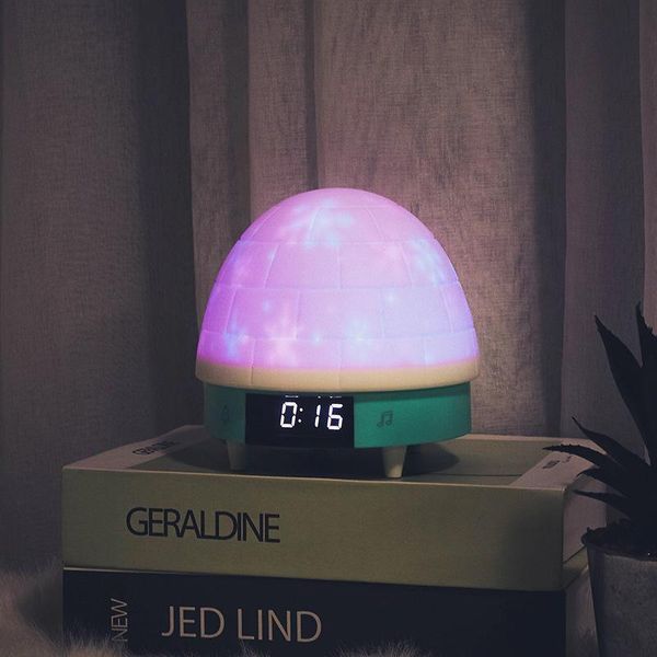 

igloo time light sensor alarm clock night lights colorful snowflake light electronic alarm clock atmosphere lamps music gift