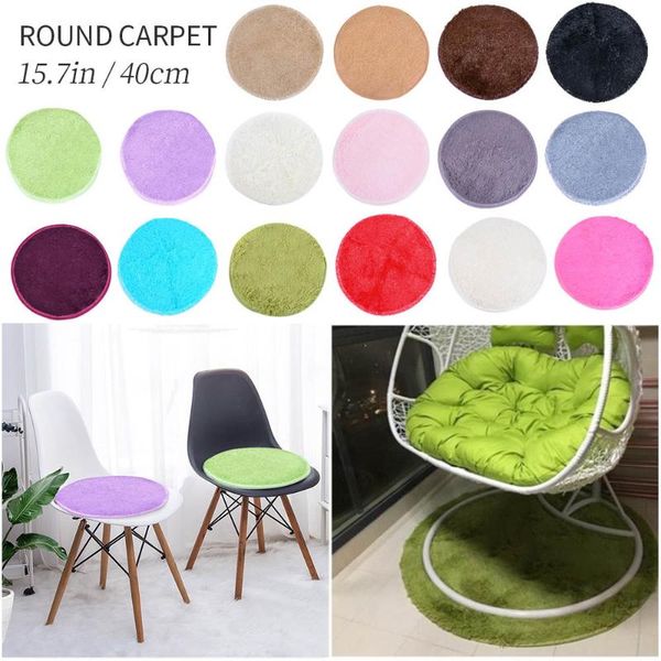 

round carpet anti-slip bedroom chair cushion yoga mat multicolor floor door carpet for living room mat kids room play cover 40cm