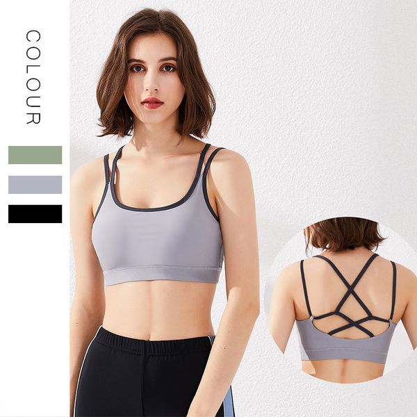 

new -resistant cross sports underwear womens running push up stereotypes yoga beauty back vest fitness bra bra women /30, White;black