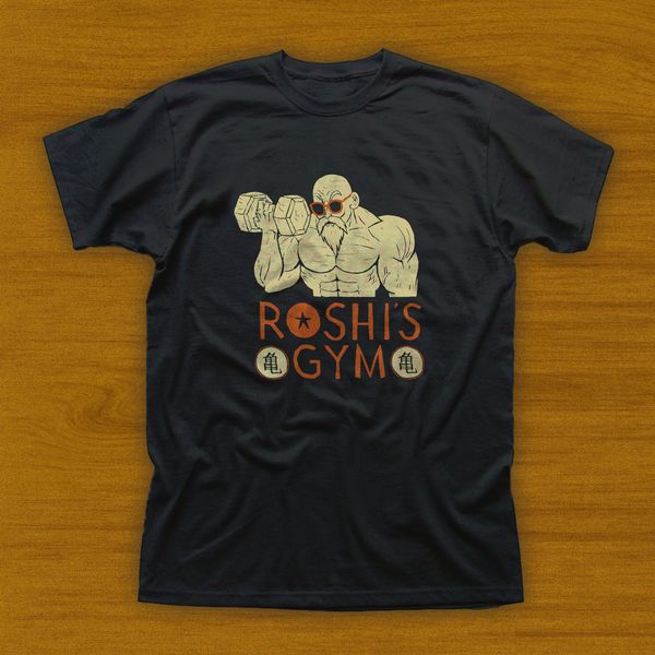 

2019 fashion summer train insaiyan roshi's gyms black t-shirt tee size s-2xl tee shirt