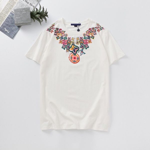 

20ss men pringting tee cotton summer street skateboard t-shirt men women short sleeves casual tee top, White;black