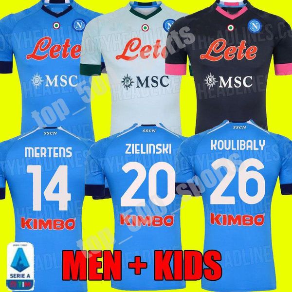 

men kids 2020 2021 napoli home soccer jerseys naples h.lozano away third football jersey 20 21 hamsik insigne player mertens shirt, Black;yellow