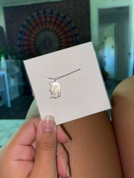 

a-z old english font initial letter necklaces gold silver color stainless steel chain pendant necklace jewelry for women men
