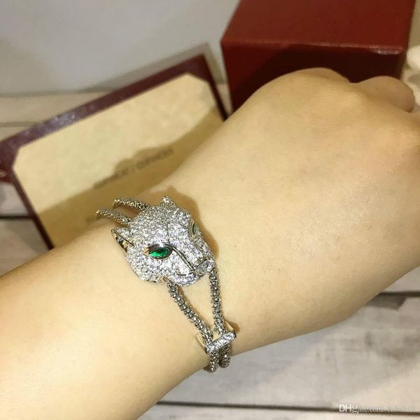 

luxury designer jewelry women necklace and bracelet set classic aristocratic style, luxury full of diamond stroking panther design, Black