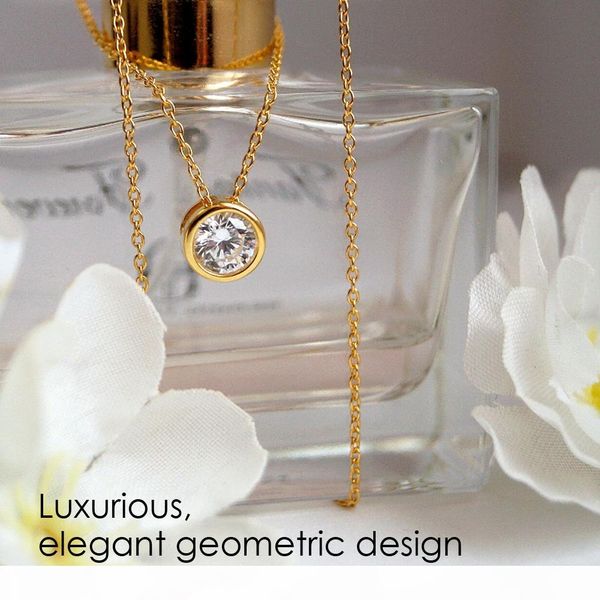 

zircon 925 sterling silver round choker necklace geometry designer romantic style fine jewelry for women