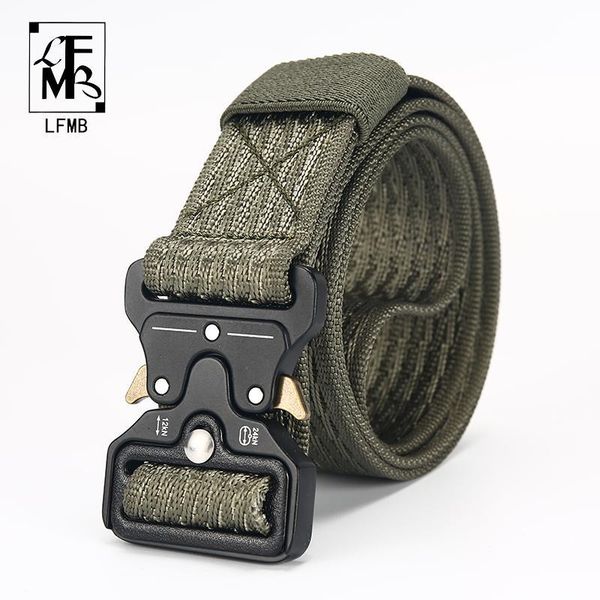 

lfmb]tactical belt male tactical belt outdoor tactical nylon outdoor multifunctional ceintures, Black;brown