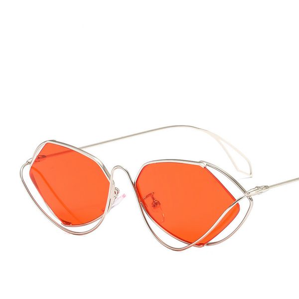 

metal irregular small frame sun glasses fashion versatile ball decorative sunglasses for men and women to play glasses, White;black