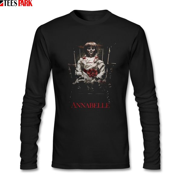 

cheap смешного мужского аннабель the haunted doll t рубашка одежда man 100% хлопок футболка абстрактной печать с длинным рукавом для парня