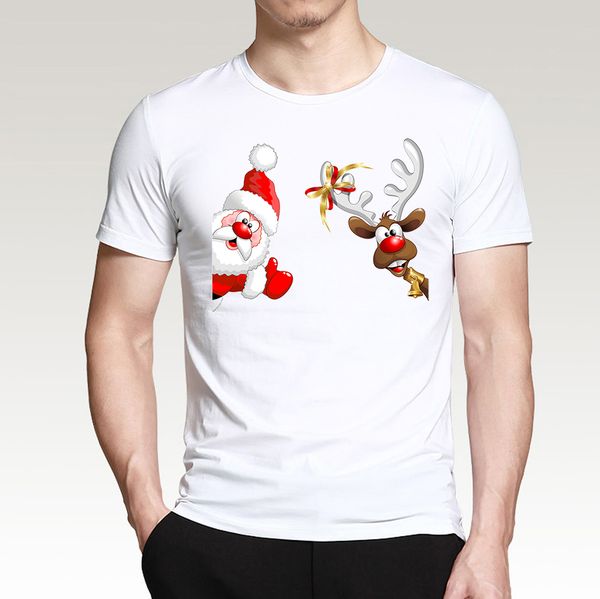 

santa claus men's fashion t shirts 2019 new arrival cute rangifer t shirt men casual 100% cotton streetwear fitness summer