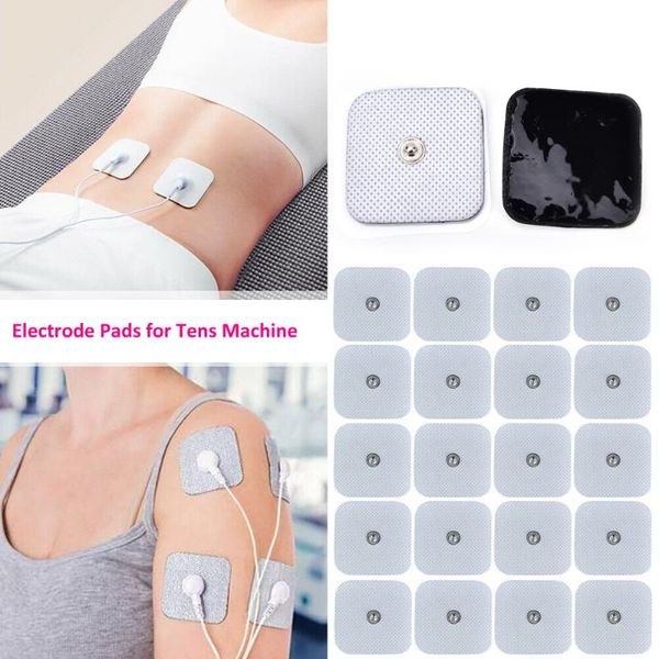 

10pcs 20pcs 4*4cm self adhesive replacement electrode pads for tens acupuncture machine ems pulse slimming massager snap on