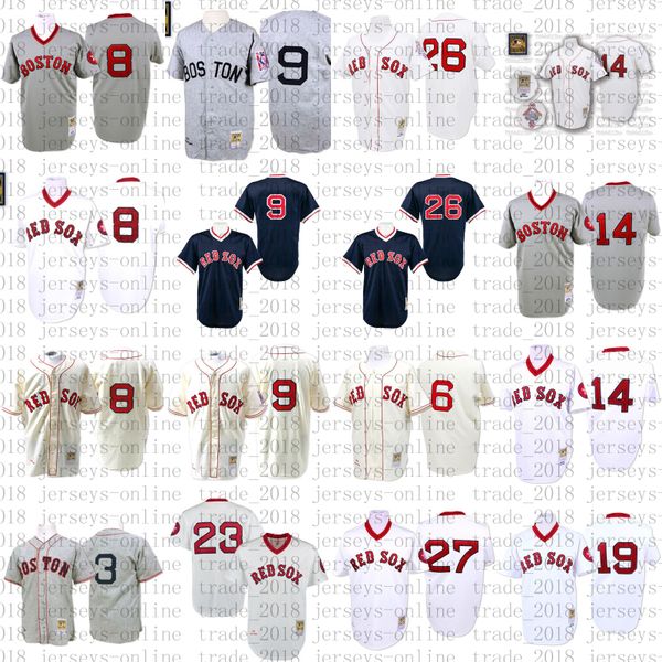 

men's boston throwback red sox 3 jimmie foxx 9 ted williams carl yastrzemski jim rice wade boggs fred lynn carlton fisk bill lee jersey, Blue;black