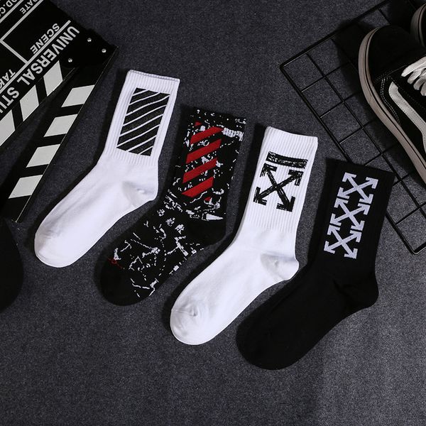 

письмо полосатый хлопок скейтборд стиль punk hip hop мужчины женщины happy socks, Black