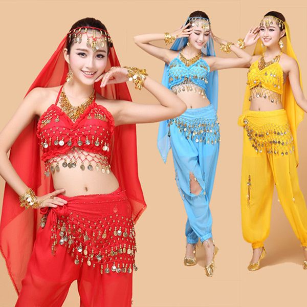

belly dance costume set women for performance bollywood competition sequin india flamenco salsa oriental bellydance, Black;red