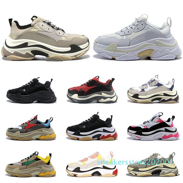 

2020 triple s men women platform shoes fashion black white grey purple vintage casual trainers outdoor jogging walking size 36-45 s01