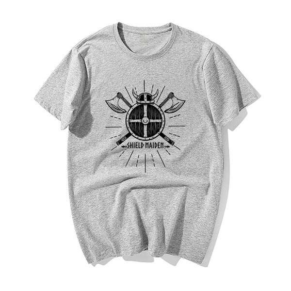

2019 new fashion vikings t shirt men cool viking shield maiden t-shirt summer cotton short sleeve thisrts harajuku streetwear