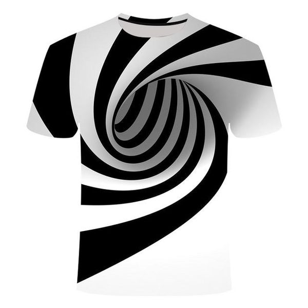 

t-shir three-dimensional tunnel graphic streetwea 3d o-neck 3d print shirts funny plus size plus size men clothing
