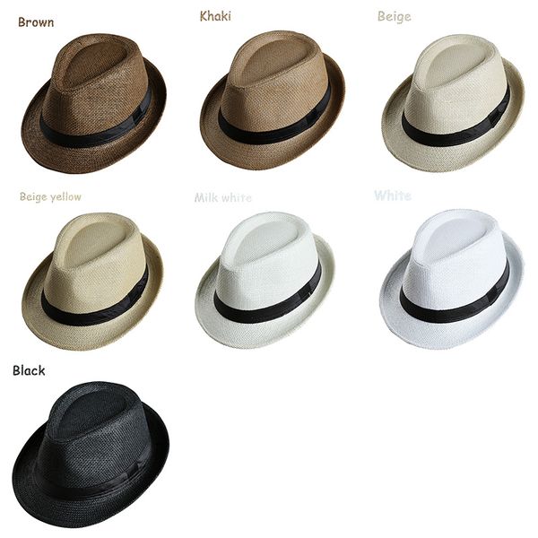 

fashion men women child straw jazz hat spring summer beach panama outdoor breathable casual visors sun caps, Blue;gray
