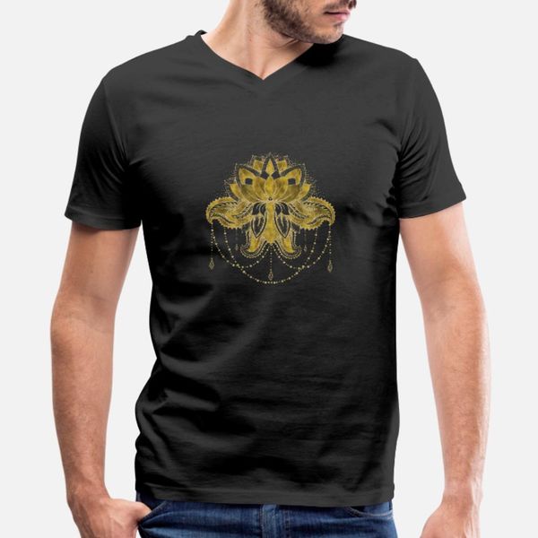 

elegant gold lotus t shirt men knitted cotton size s-3xl male fit basic summer leisure shirt