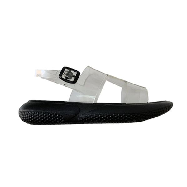 

2020 summer new fashion roman shoes flat casual transparent jelly platform large size sandals, Black