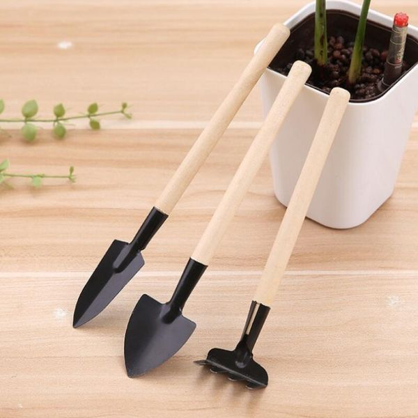 

3pcs/set mini gardening tools balcony home-grown potted planting flower spade shovel rake digging suits three-piece garden tools dhe1208