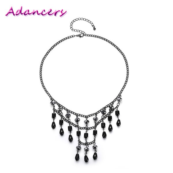 

women's necklace new fashion drop-shaped tassel necklace set gift, Silver