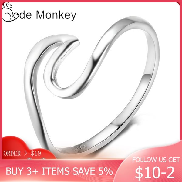

codemonkey authetic irregular ring genuine 925 sterling silver simple design making for women 2020 new fashion cmr802, Golden;silver