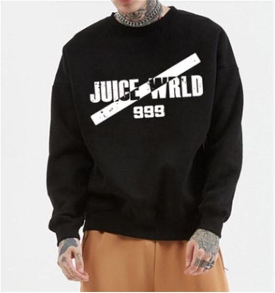 

sleeved loose o neck sweatshirts fashion mens fleece hoodies juice wrld mens designer hoodies letter printed casual long, Black