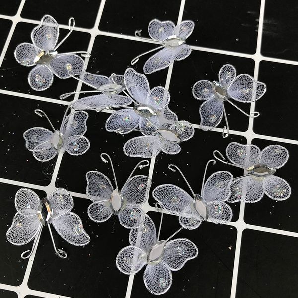 

home glitter wedding party favor simulation mesh butterfly decoration diy small