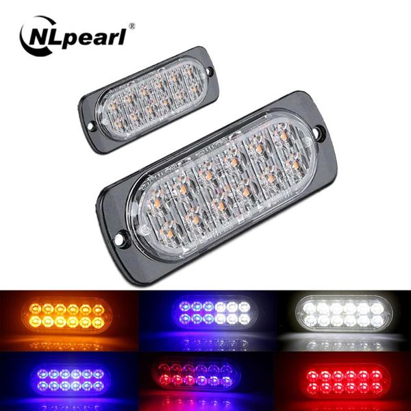 

nlpear 2x 12v 24v car emergency led strobe light auto moto trailers trucks flashing warning lamp side marker car light assembly